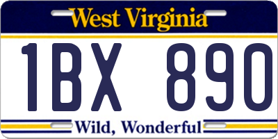 WV license plate 1BX890