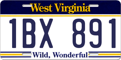 WV license plate 1BX891