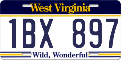 WV license plate 1BX897