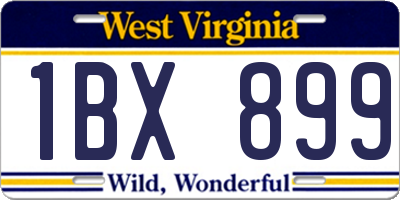 WV license plate 1BX899