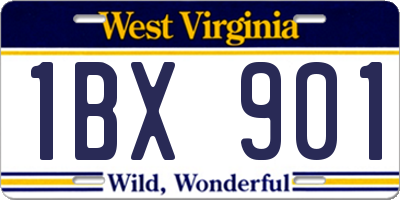 WV license plate 1BX901