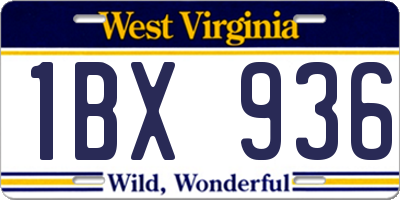 WV license plate 1BX936