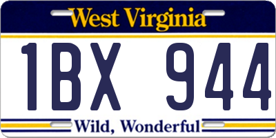 WV license plate 1BX944