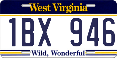 WV license plate 1BX946