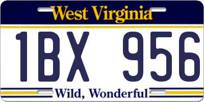 WV license plate 1BX956