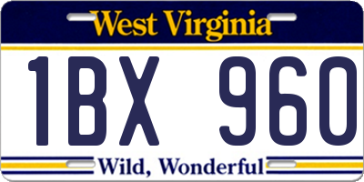 WV license plate 1BX960