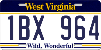 WV license plate 1BX964