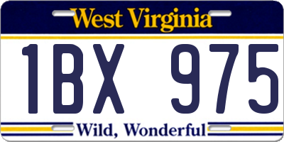 WV license plate 1BX975