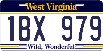 WV license plate 1BX979