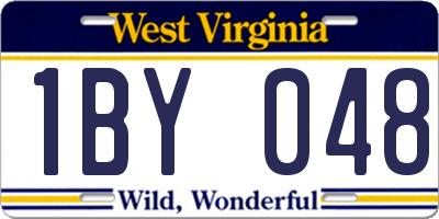 WV license plate 1BY048