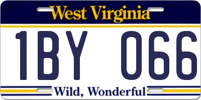 WV license plate 1BY066
