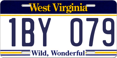 WV license plate 1BY079
