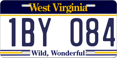 WV license plate 1BY084