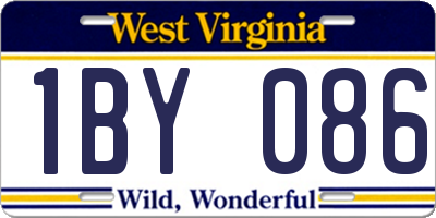 WV license plate 1BY086