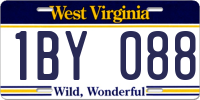 WV license plate 1BY088