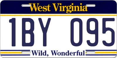 WV license plate 1BY095