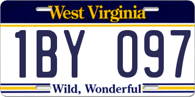 WV license plate 1BY097