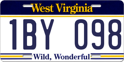 WV license plate 1BY098