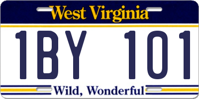 WV license plate 1BY101