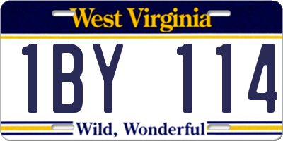 WV license plate 1BY114