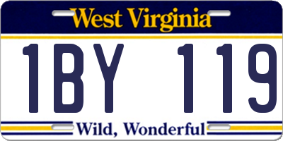 WV license plate 1BY119