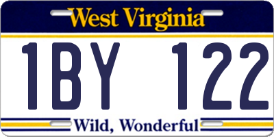 WV license plate 1BY122