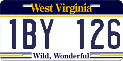WV license plate 1BY126