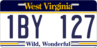 WV license plate 1BY127