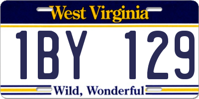 WV license plate 1BY129