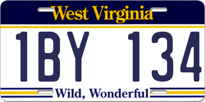 WV license plate 1BY134