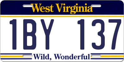 WV license plate 1BY137