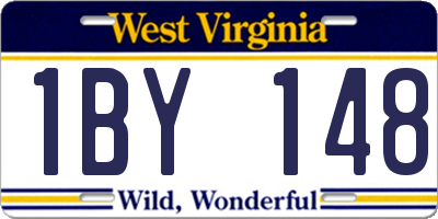 WV license plate 1BY148