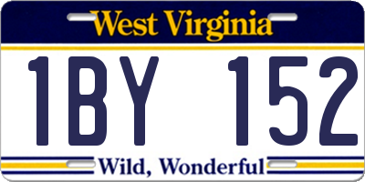WV license plate 1BY152