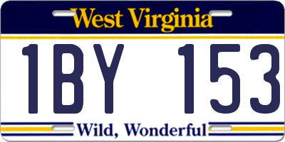 WV license plate 1BY153