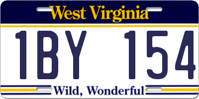 WV license plate 1BY154
