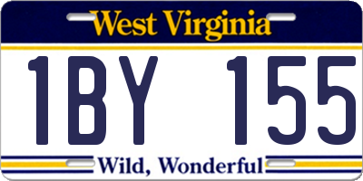 WV license plate 1BY155