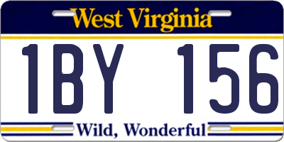 WV license plate 1BY156