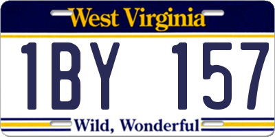 WV license plate 1BY157