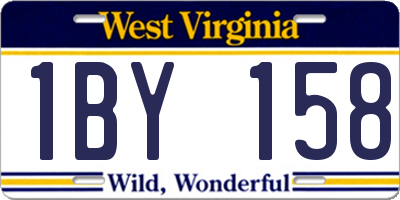 WV license plate 1BY158