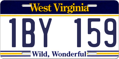 WV license plate 1BY159