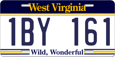 WV license plate 1BY161