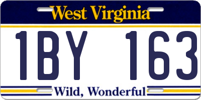 WV license plate 1BY163