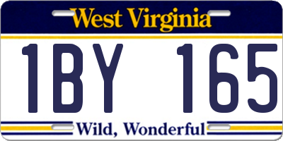 WV license plate 1BY165