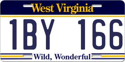 WV license plate 1BY166