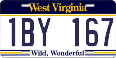 WV license plate 1BY167