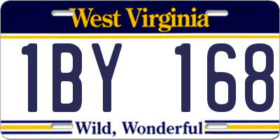 WV license plate 1BY168