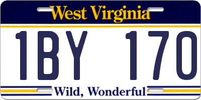 WV license plate 1BY170