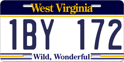 WV license plate 1BY172
