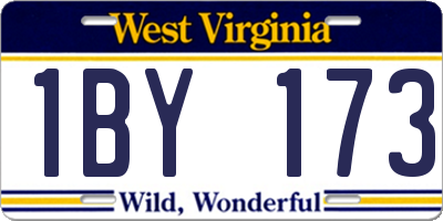 WV license plate 1BY173