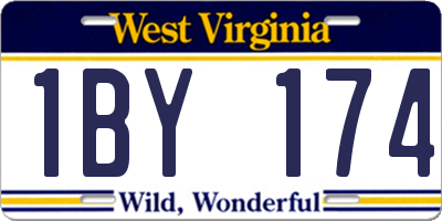WV license plate 1BY174